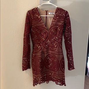 Vici Burgundy Lace Dress